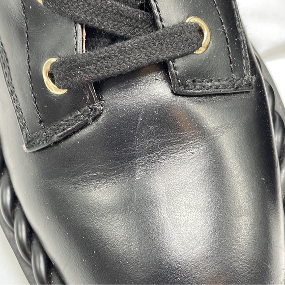 Louise et Cie Sabri Bootie Lug Sole Combat Black Leather Sz - Picture 9 of 10